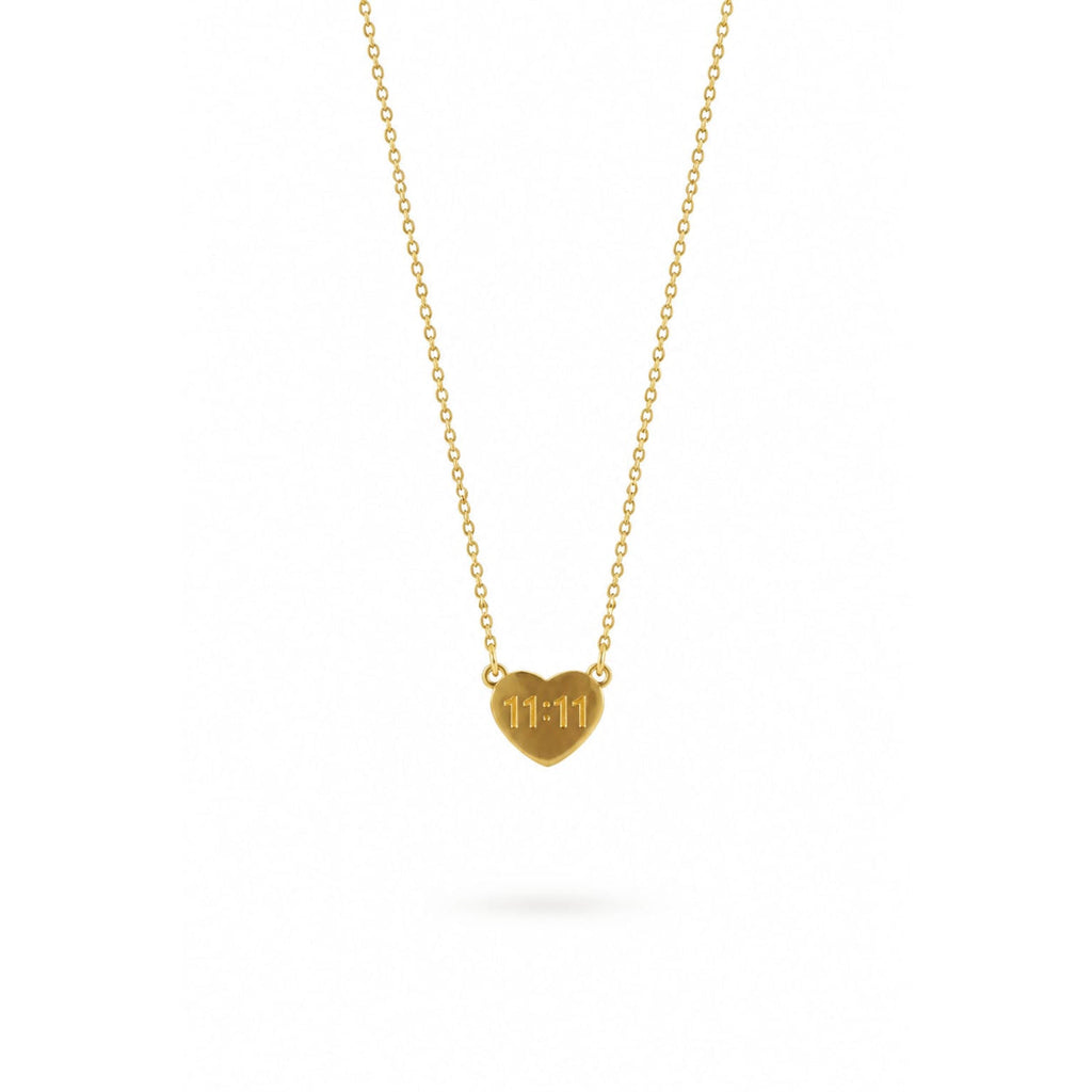 11:11 Heart Minimal Anti-Tarnish Pendant