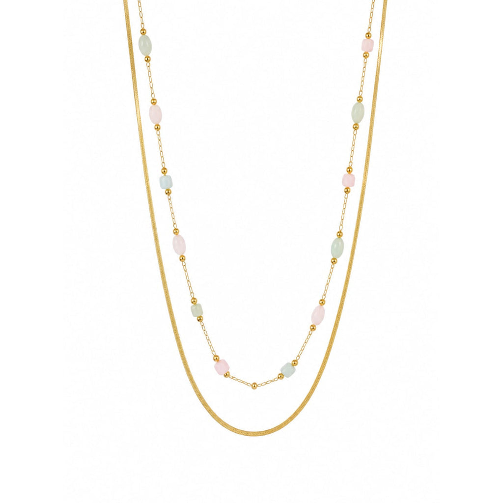 Pastel Beaded Layered Necklace