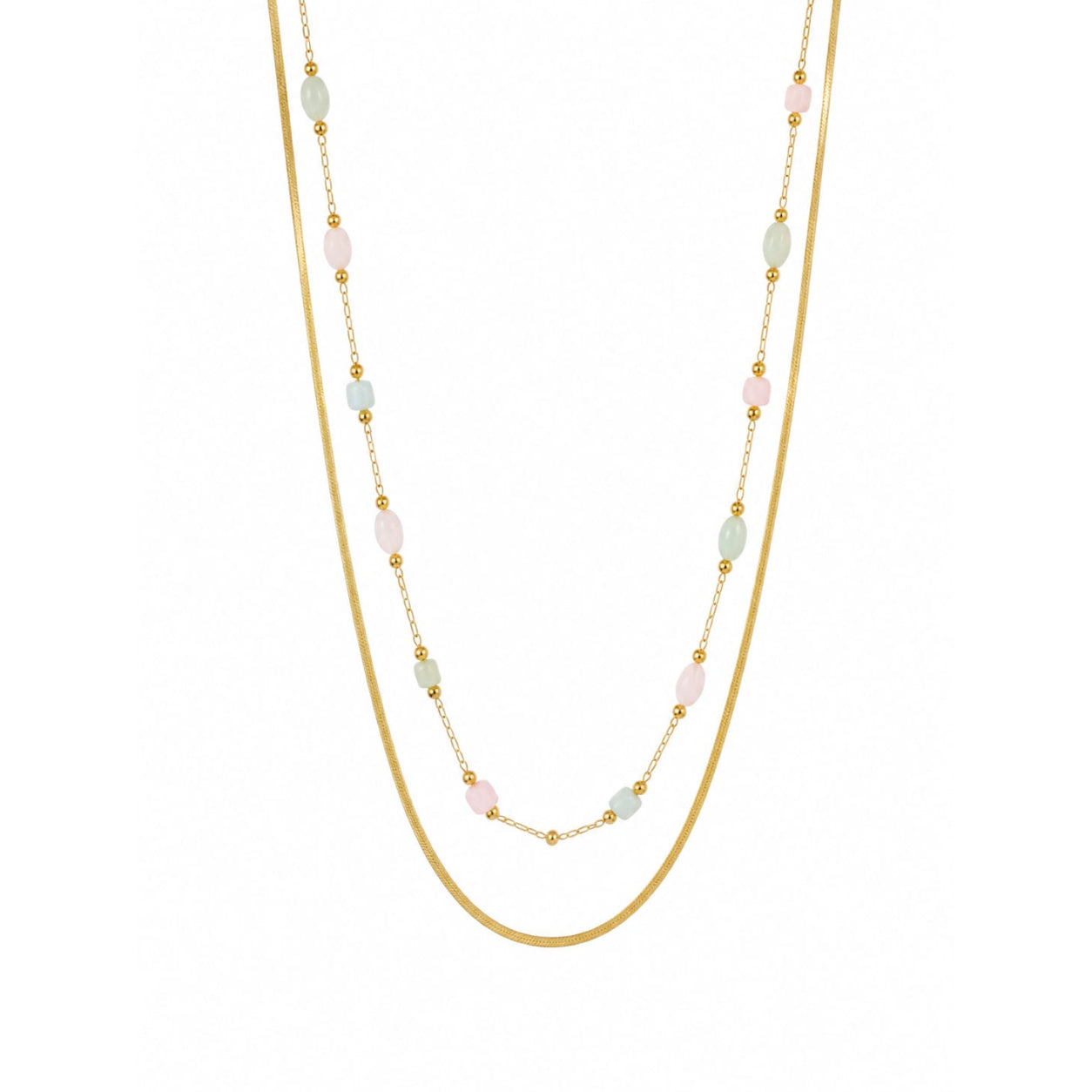 Pastel Beaded Layered Necklace