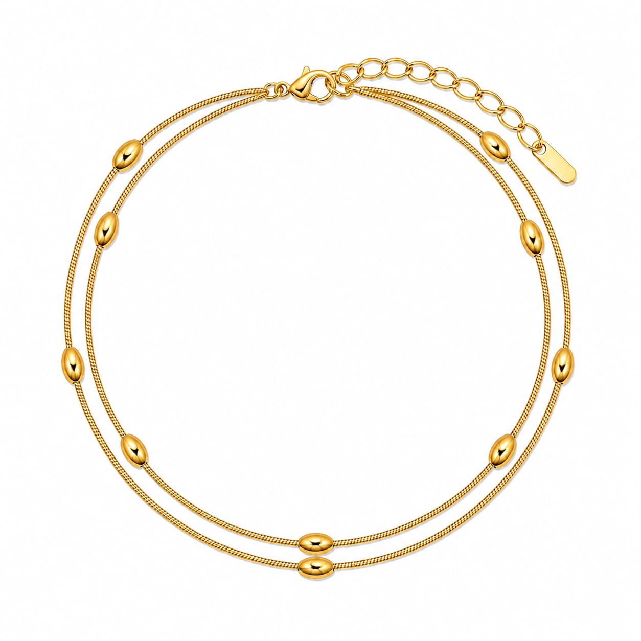 Elowen Dual Layer Beaded Anklet