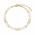 Serelle Heart Charm Layered Anklet