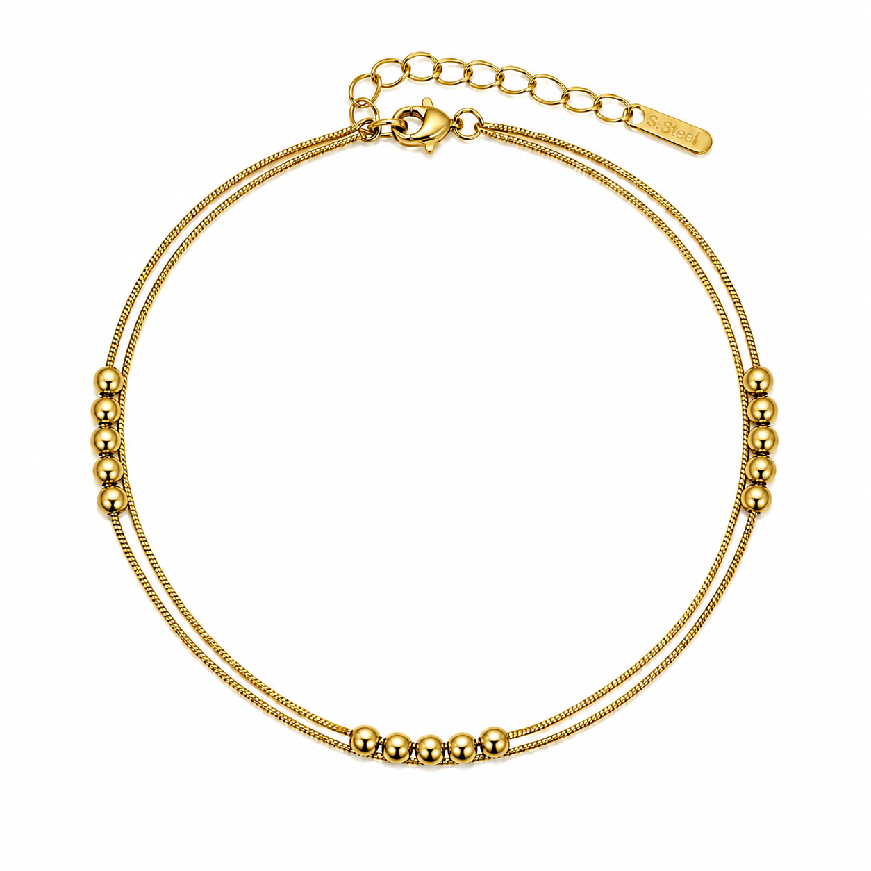 Aurelia Beaded Snake Chain Anklet