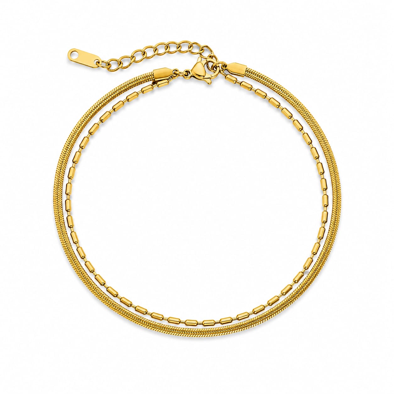 Dual Chain Layered Anklet