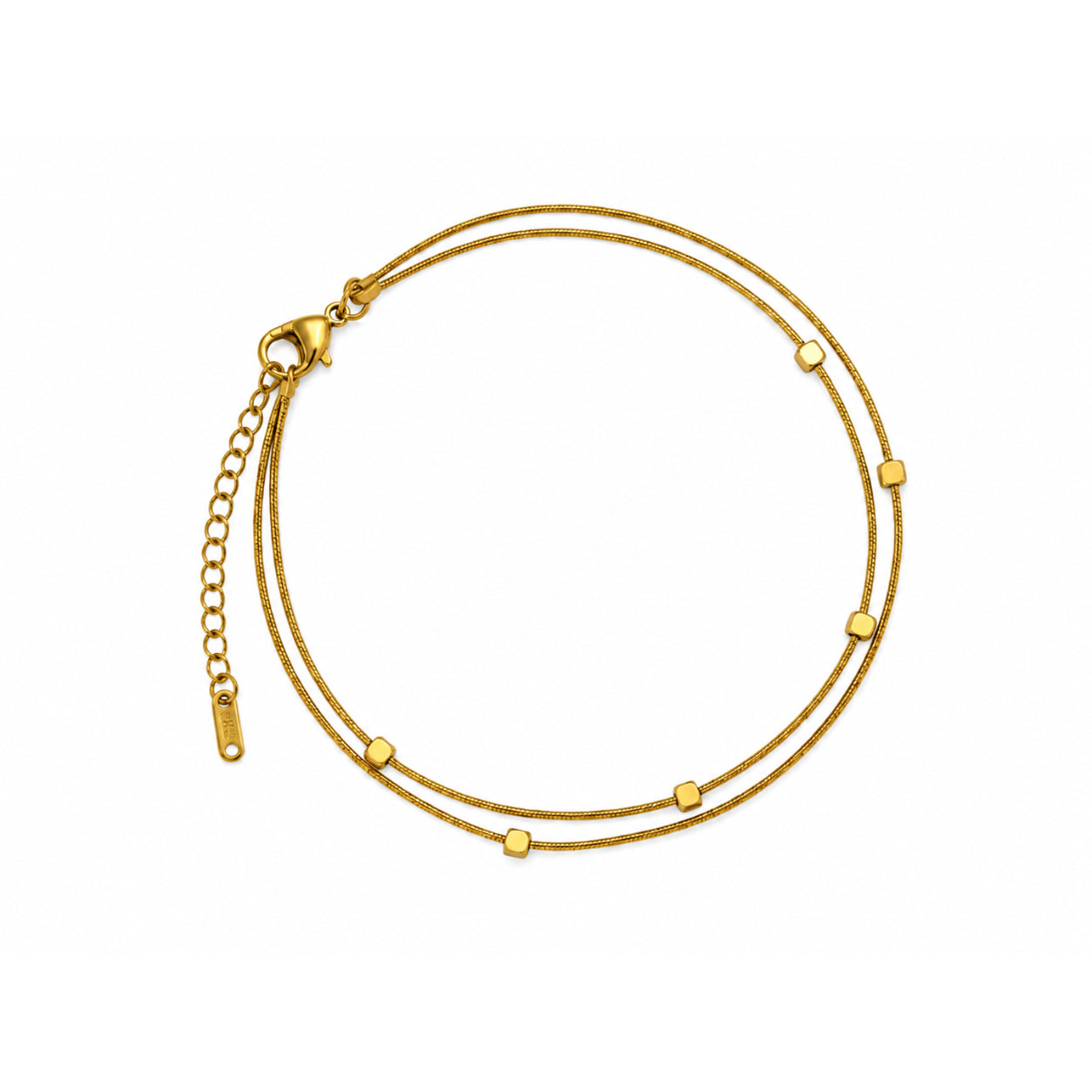 Elara Dual Chain Beaded Anklet