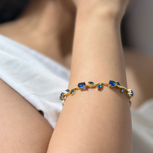 Blue Tulip Anti-Tarnish Statement Bracelet