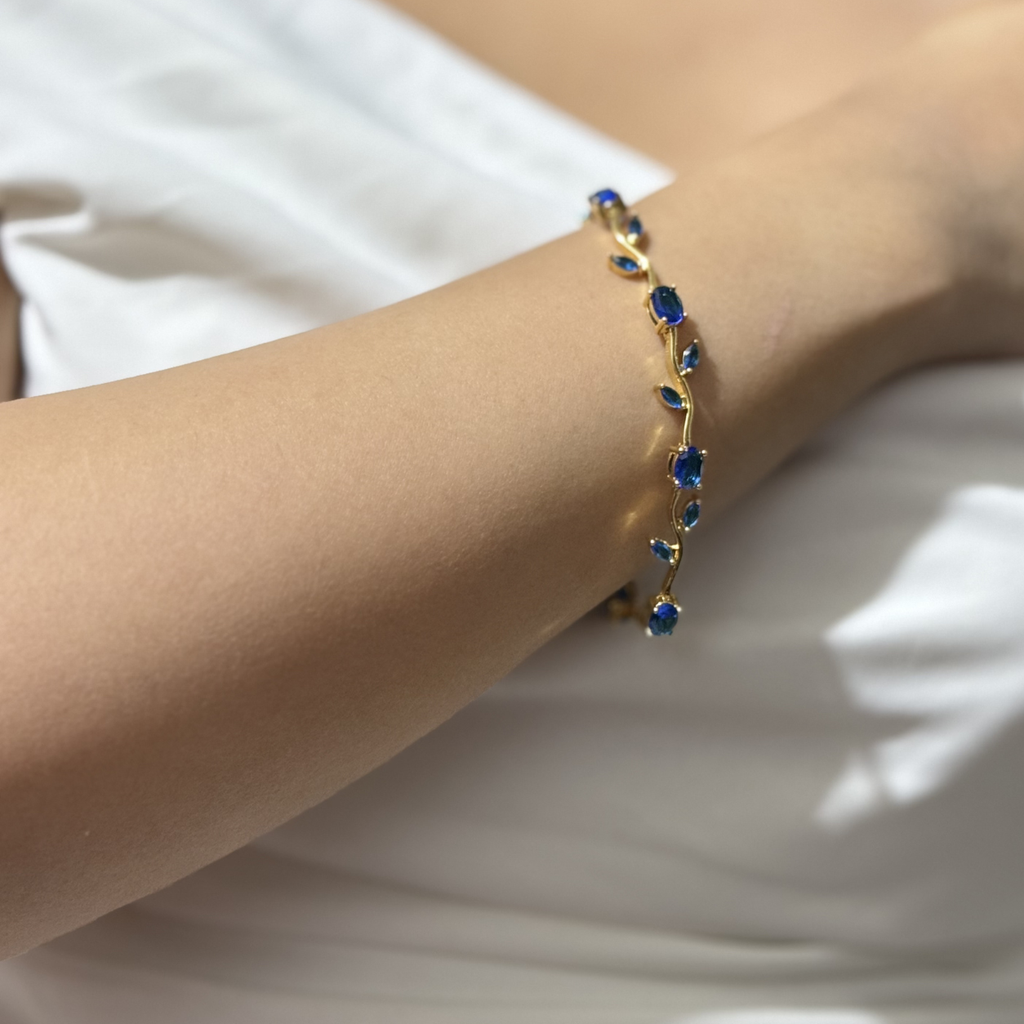 Blue Tulip Anti-Tarnish Statement Bracelet