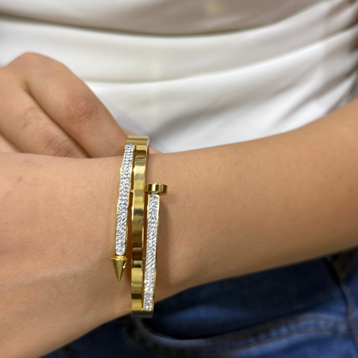 Celestia Crystal Nail Kada Bracelet