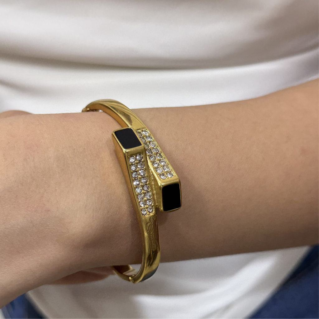 Noir Luxe Crystal Kada Bracelet