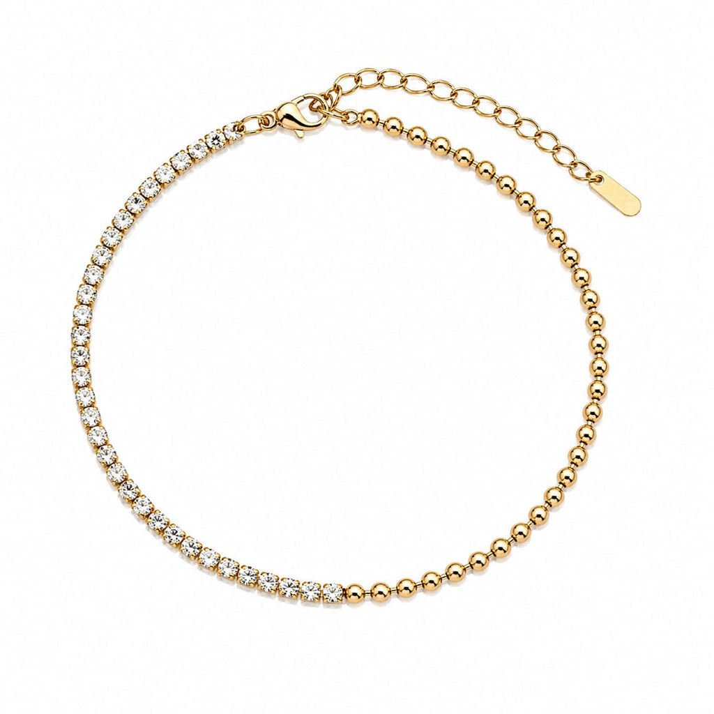 Dual Tone Zircon Tennis Bracelet