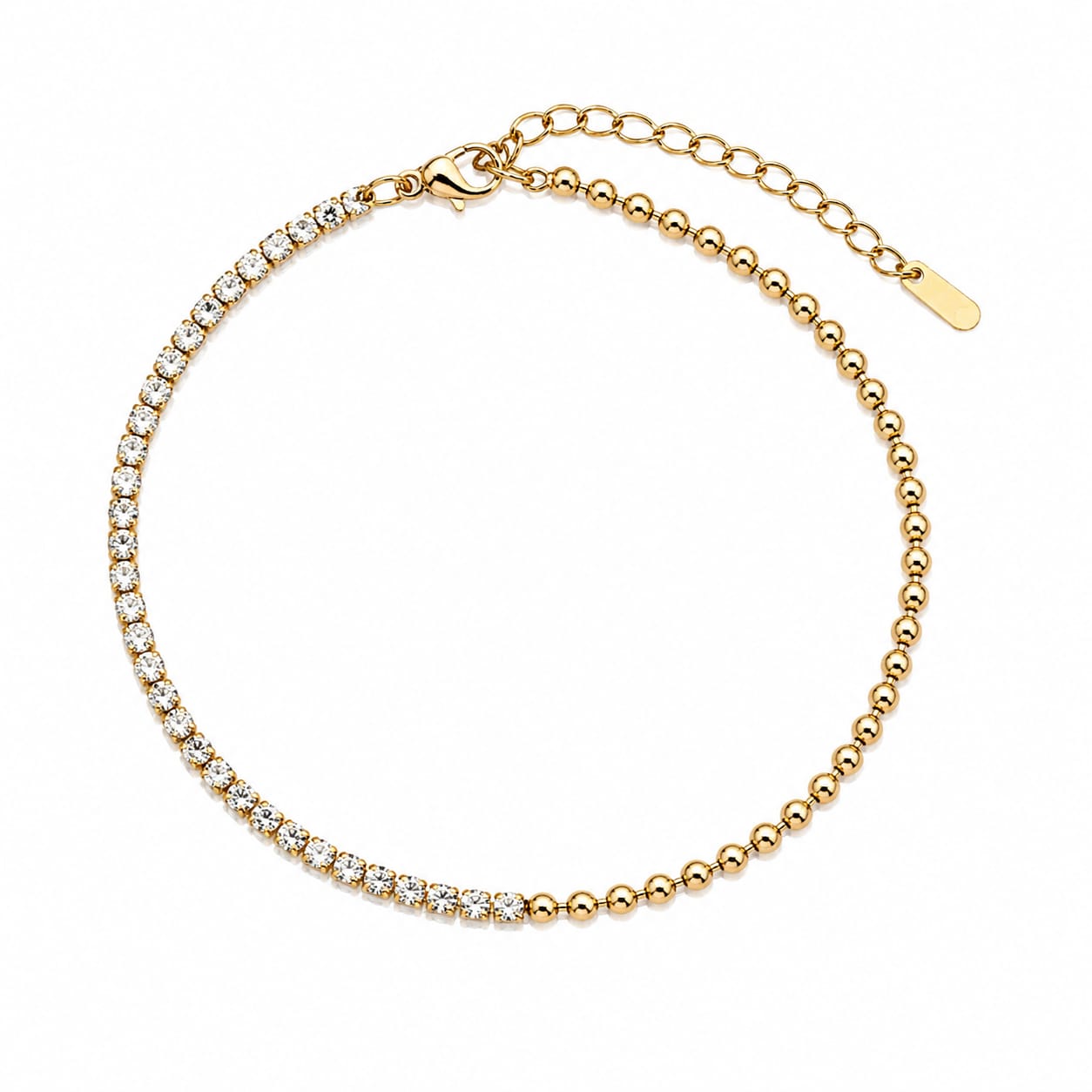Dual Tone Zircon Tennis Bracelet