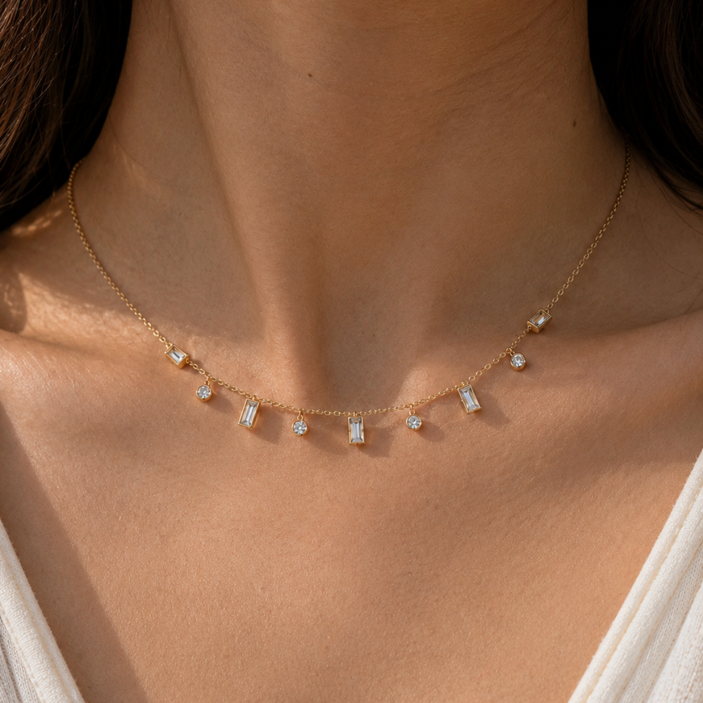 Celeste Charm Drop Necklace