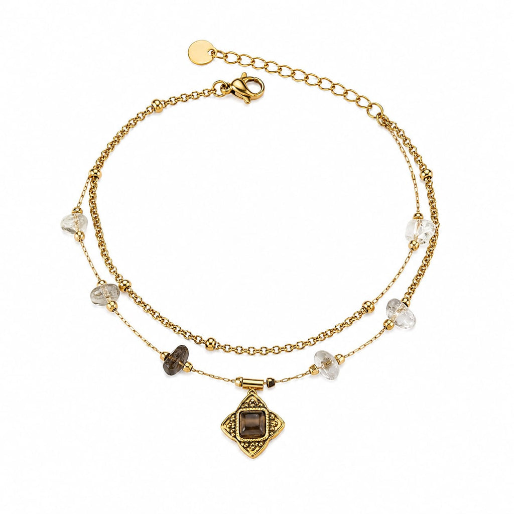 Emerald Charm Dual Layer Anti-Tarnish Bracelet