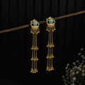 Mint Green Kashmiri Potli Tassel Earrings